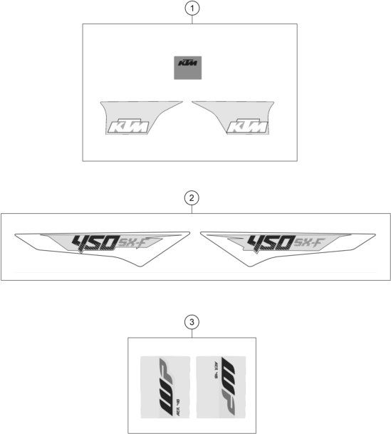 vue éclatée kit déco - ktm 450 sx-f eu 2016