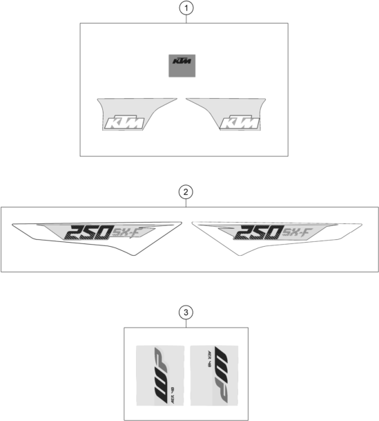 vue éclatée kit déco - ktm 250 sx-f eu 2016