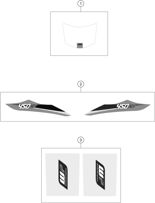 vue éclatée kit déco - ktm 450 exc eu 2016