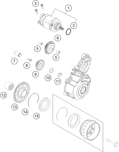 vue éclatée système de lubrification - ktm 250 exc-f eu 2016