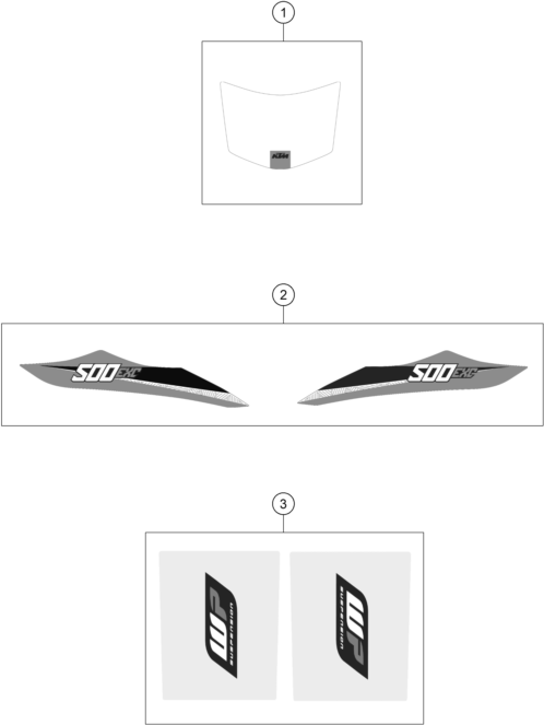vue éclatée kit déco - ktm 500 exc au 2016