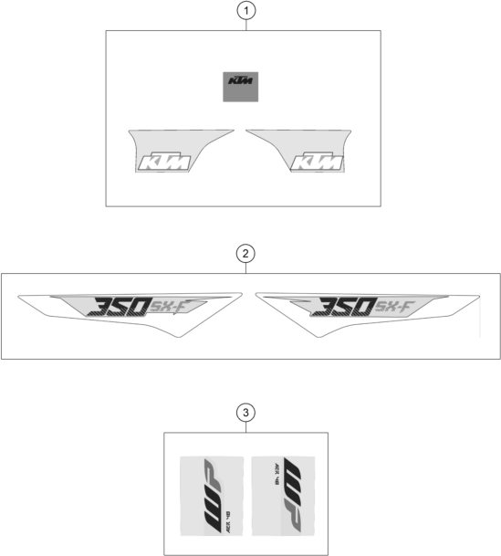 vue éclatée kit déco - ktm 350 sx-f eu 2016