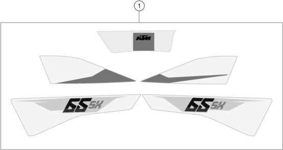 vue éclatée kit déco - ktm 65 sx eu 2016