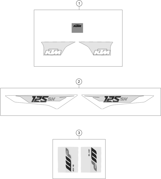 vue éclatée kit déco - ktm 125 sx eu 2016