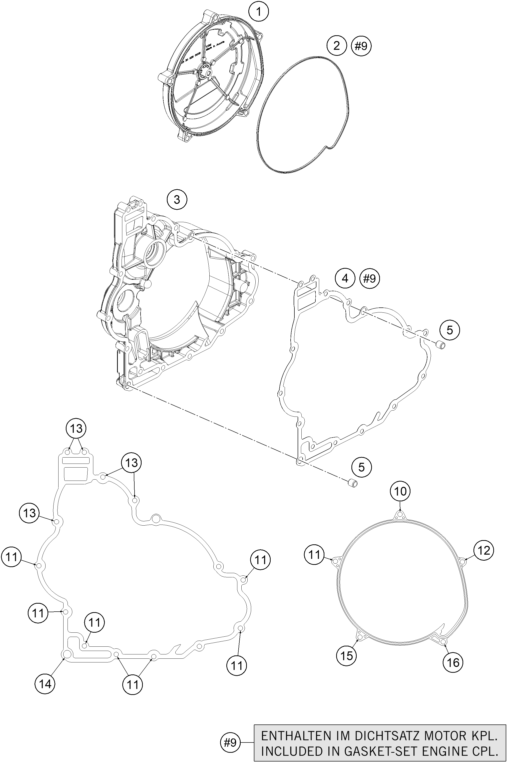 vue éclatée couvercle d’embrayage - ktm 1190 rc8 r white eu 2016