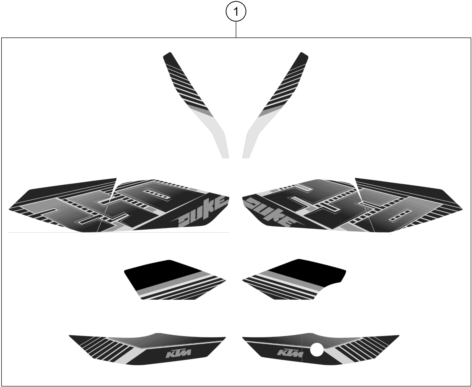 vue éclatée kit déco - ktm 250 duke bl. abs ckd 16 my 2016