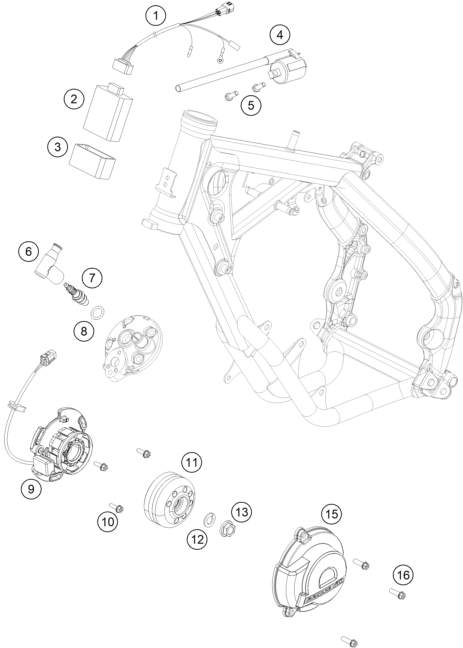 vue éclatée système de allumage - ktm 65 sx eu 2017