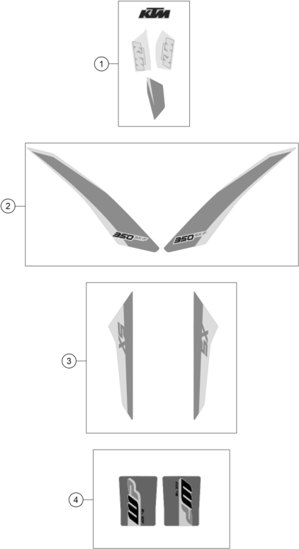 vue éclatée kit déco - ktm 350 sx-f eu 2017