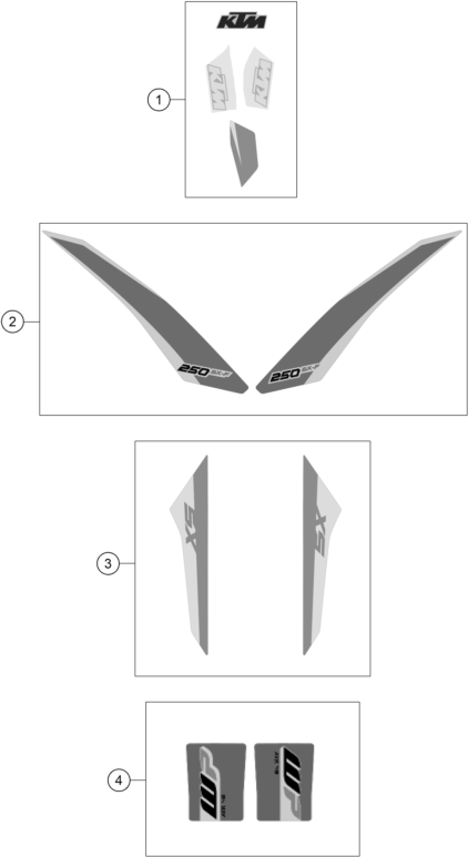 vue éclatée kit déco - ktm 250 sx-f eu 2017