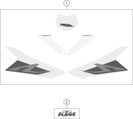 vue éclatée kit déco - ktm 1290 superduke r white 17 eu 2017