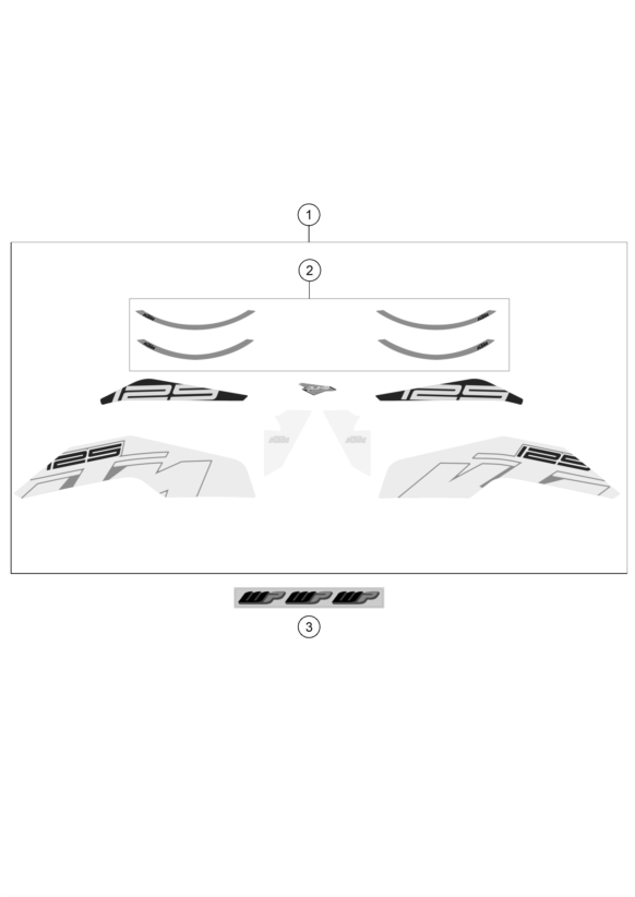 vue éclatée kit déco - ktm 125 duke orange eu 2017