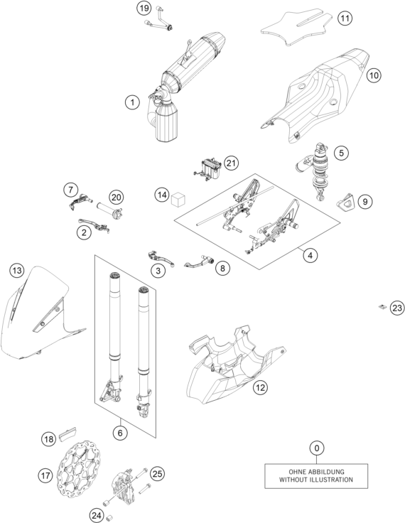 vue éclatée kit de conversion - ktm rc 390 adac cup eu 2016