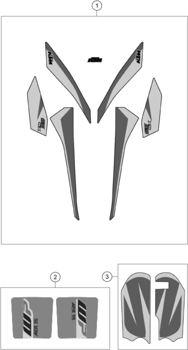 vue éclatée kit déco - ktm 65 sx eu 2018