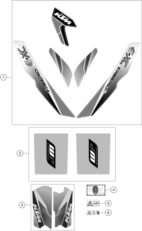 vue éclatée kit déco - ktm freeride e-xc eu 2018