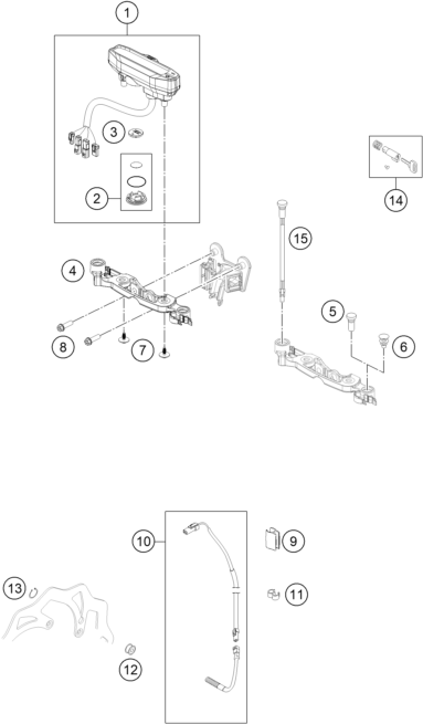 vue éclatée instruments / système de verrouillage - ktm 300 exc tpi eu 2018