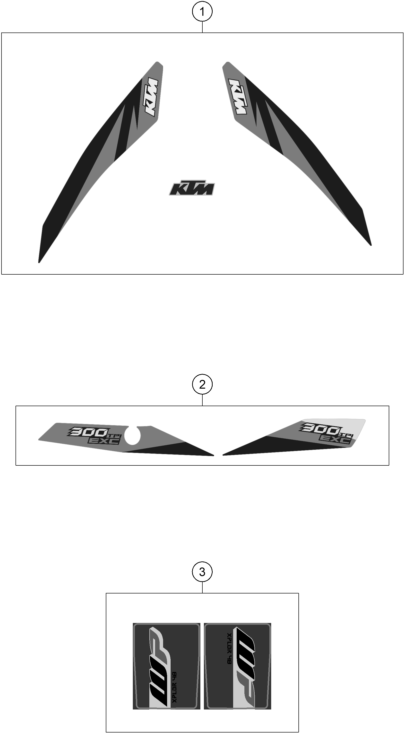 vue éclatée kit déco - ktm 300 exc tpi eu 2018