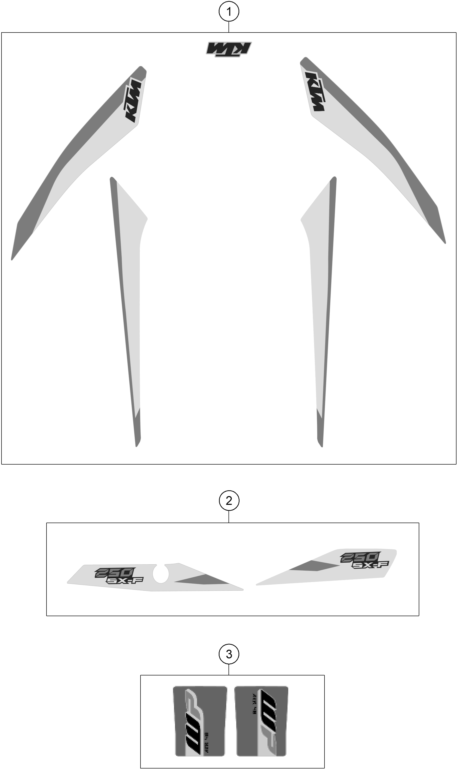 vue éclatée kit déco - ktm 250 sx-f eu 2018