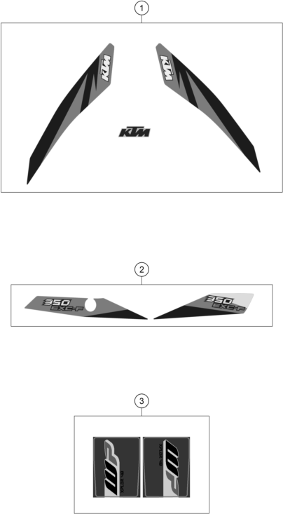vue éclatée kit déco - ktm 350 exc-f eu 2018