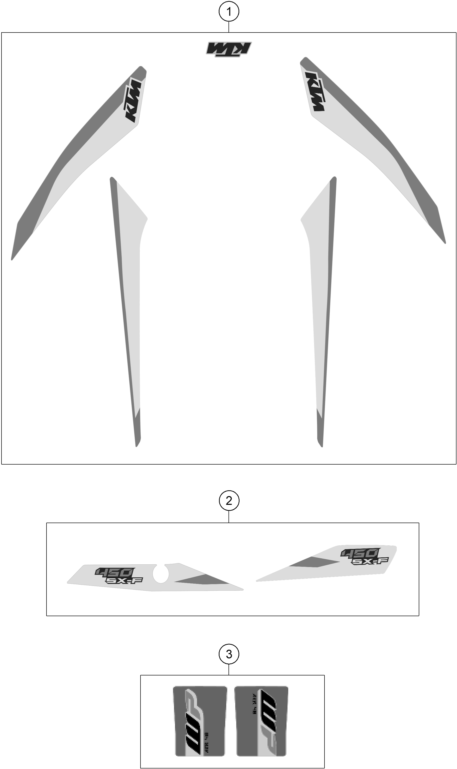 vue éclatée kit déco - ktm 450 sx-f eu 2018