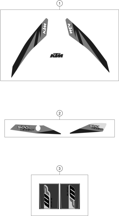 vue éclatée kit déco - ktm 500 exc-f eu 2018