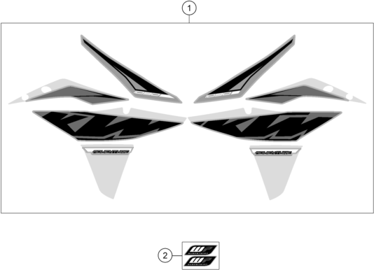 vue éclatée kit déco - ktm 1090 adventure eu 2018