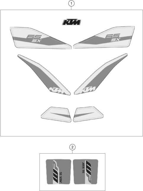 vue éclatée kit déco - ktm 65 sx eu 2019