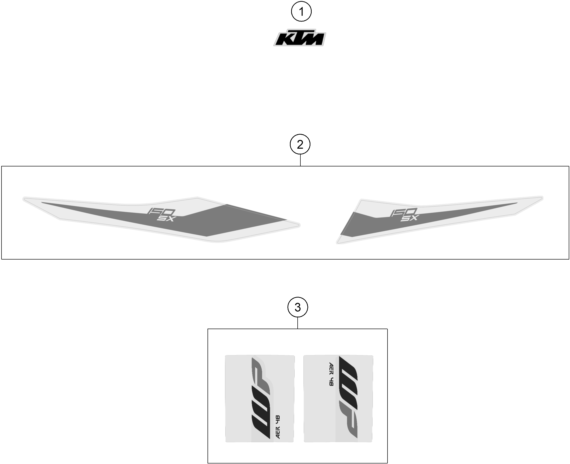 vue éclatée kit déco - ktm 125 sx eu 2019