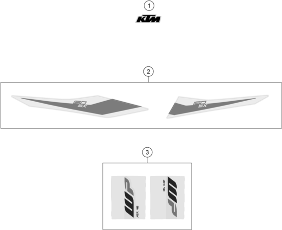 vue éclatée kit déco - ktm 150 sx eu 2019