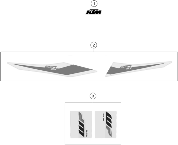 vue éclatée kit déco - ktm 250 sx eu 2019