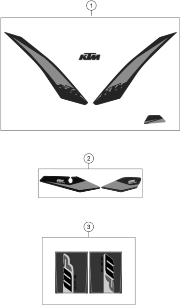 vue éclatée kit déco - ktm 125 xc-w eu 2019