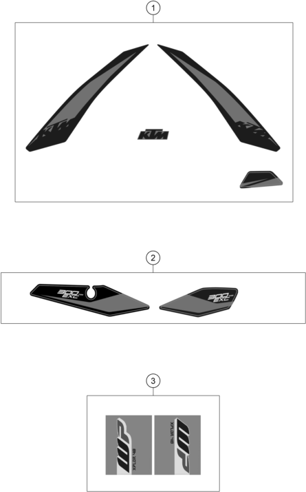 vue éclatée kit déco - ktm 300 exc tpi eu 2019