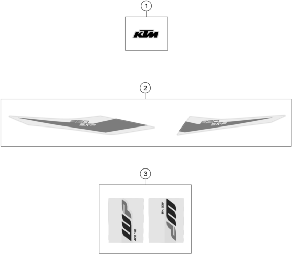 vue éclatée kit déco - ktm 350 sx-f eu 2019
