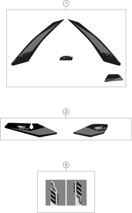 vue éclatée kit déco - ktm 350 exc-f eu 2019