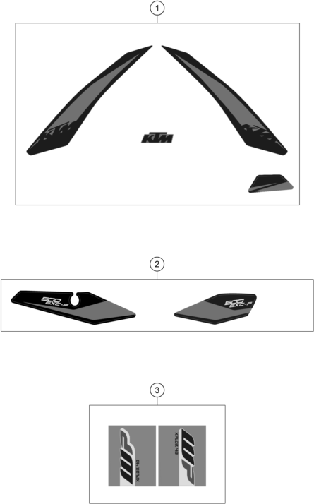 vue éclatée kit déco - ktm 500 exc-f eu 2019