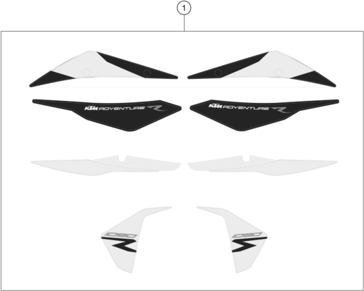 vue éclatée kit déco - ktm 1090 adventure r eu 2019
