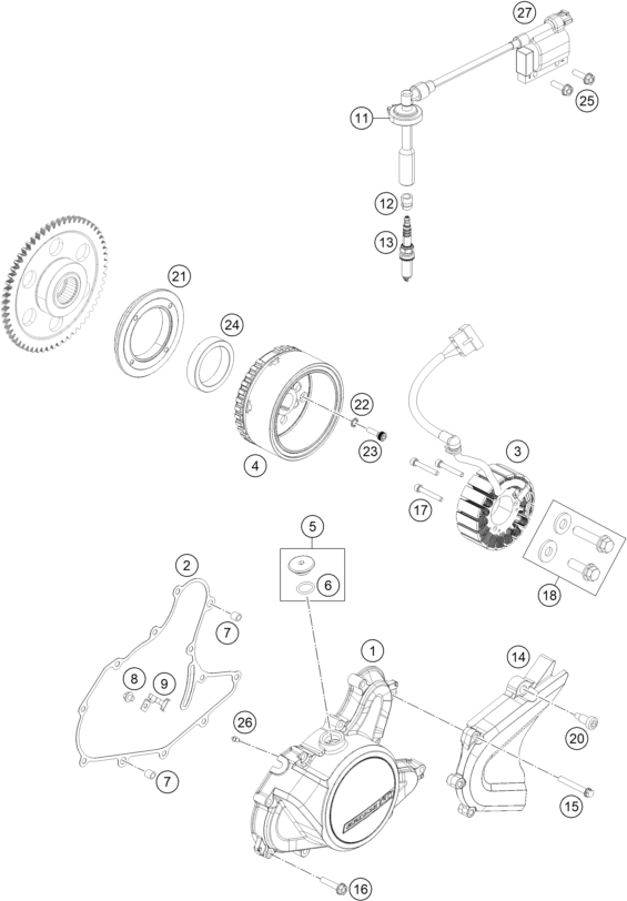 vue éclatée système de allumage - ktm 200 duke, white, w/o abs-ckd ph 2019