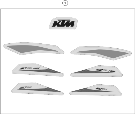 vue éclatée kit déco - ktm 50 sx eu 2020