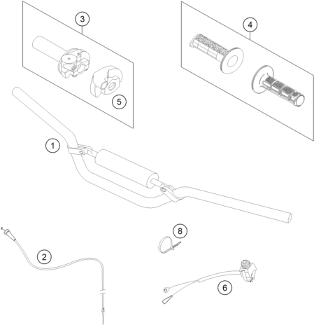 vue éclatée guidon, armatures - ktm 50 sx eu 2020