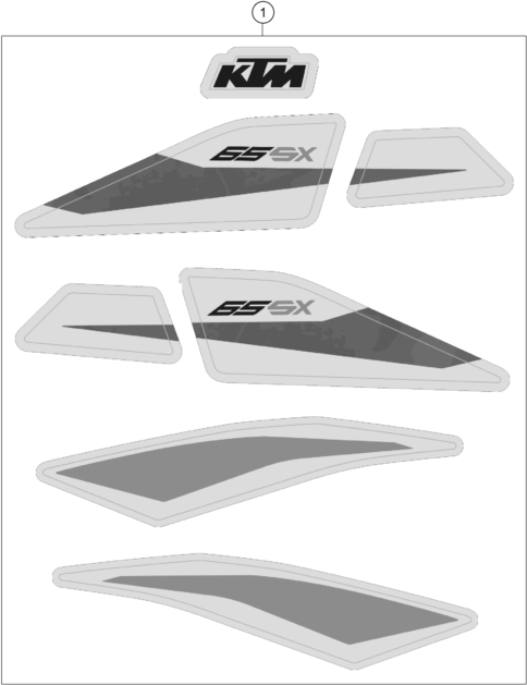 vue éclatée kit déco - ktm 65 sx eu 2020