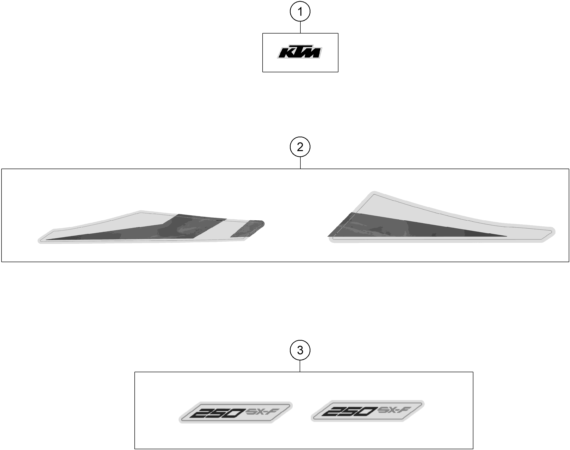 vue éclatée kit déco - ktm 250 sx-f eu 2020