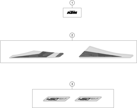 vue éclatée kit déco - ktm 450 sx-f eu 2020