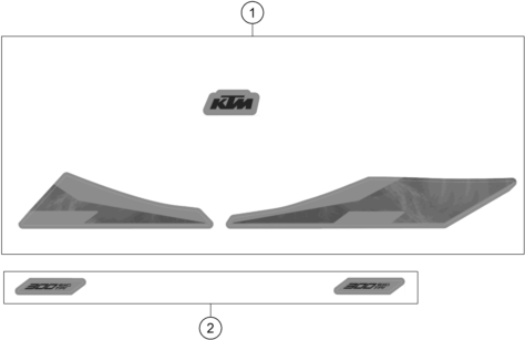 vue éclatée kit déco - ktm 300 exc tpi eu 2020