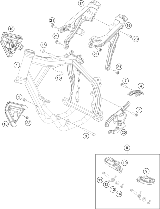 vue éclatée cadre - ktm sx-e 5 eu 2021