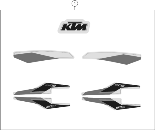 vue éclatée kit déco - ktm 50 sx eu 2021