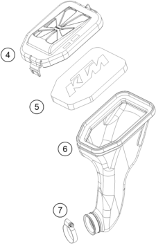 vue éclatée système d'echappement - ktm 50 sx mini eu 2021