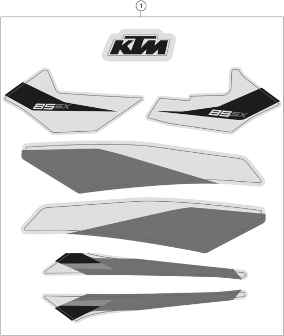 vue éclatée kit déco - ktm 85 sx 19/16 eu 2021