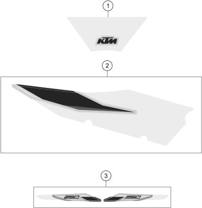 vue éclatée kit déco - ktm 250 sx eu 2021