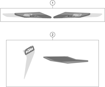 vue éclatée kit déco - ktm 150 exc tpi eu 2021