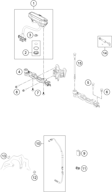 vue éclatée instruments / système de verrouillage - ktm 250 exc tpi eu 2021