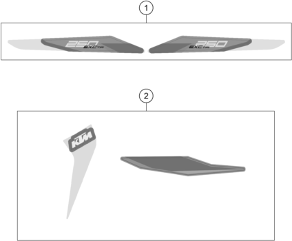 vue éclatée kit déco - ktm 250 exc tpi eu 2021